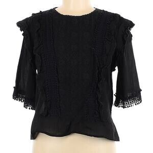 Love Sam Black Ruffle Blouse Size Medium